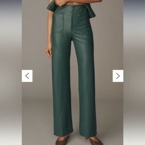 Maeve by Anthropologie Colette Faux Leather Wide Leg Pants | Size 31